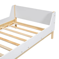 Bellemave® Twin Size Platform Bed with Headboard, Footboard, Safeguards Bellemave®