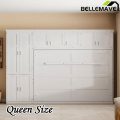 Bellemave® Queen Size Murphy Bed Wall Bed with Cabinets