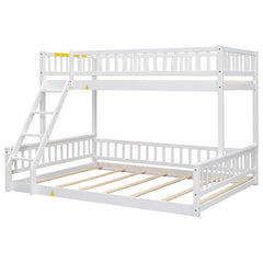 Bellemave® Twin XL over Queen Bunk Bed with Ladder and Guardrails