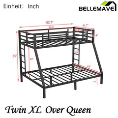 Bellemave® Twin XL over Queen Metal Bunk Bed