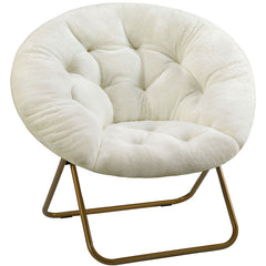 Bellemave® Faux Fur Cozy Saucer Chair with Metal Frame and Anti-Slip Leg