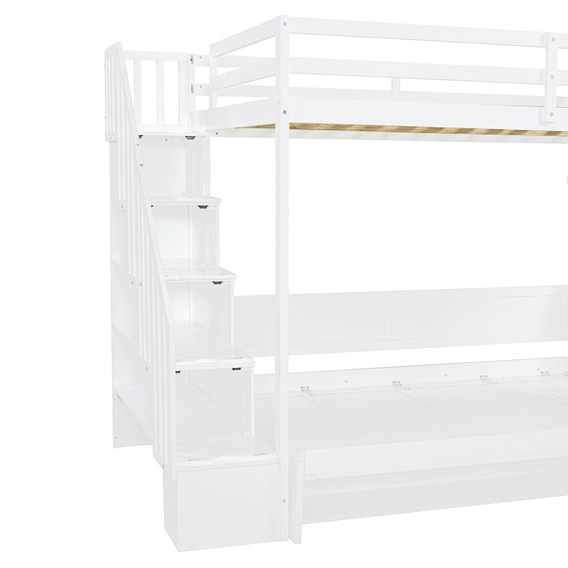 Full Size Murphy Bed with Hydraulic Lift & Desk Design, Convertible Bunk Bed & Loft Bed - Bellemave
