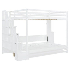 Full Size Murphy Bed with Hydraulic Lift & Desk Design, Convertible Bunk Bed & Loft Bed - Bellemave