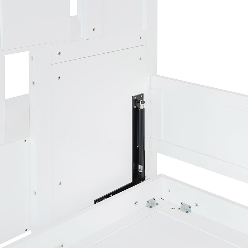 Full Size Murphy Bed with Hydraulic Lift & Desk Design, Convertible Bunk Bed & Loft Bed - Bellemave