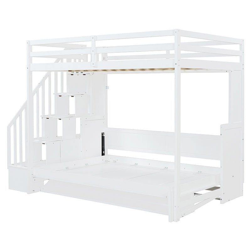 Full Size Murphy Bed with Hydraulic Lift & Desk Design, Convertible Bunk Bed & Loft Bed - Bellemave