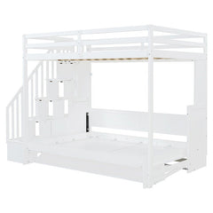 Full Size Murphy Bed with Hydraulic Lift & Desk Design, Convertible Bunk Bed & Loft Bed - Bellemave