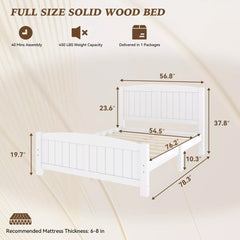 Solid Wood Platform Bed Dimension Diagram