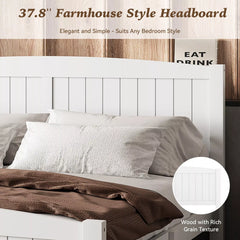 Solid Wood Platform Bed Headboard Detail