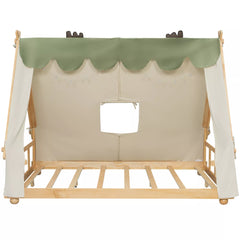 kids canopy house bed with detachable tent
