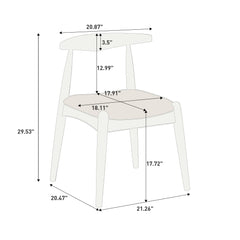 Bellemave® Set of 2 Dining Chairs with Rubber Wood Legs & Faux Leather, Mid-Century Modern Style Bellemave®