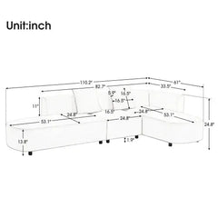 Bellemave® 110.2" U - Style Luxury Modern Style Living Room Upholstery Sofa - Bellemave