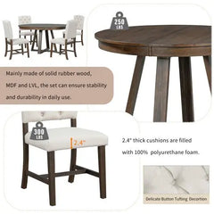 Bellemave 5 piece retro functional dining table set - Bellemave