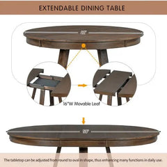 Bellemave 5 piece retro functional dining table set - Bellemave