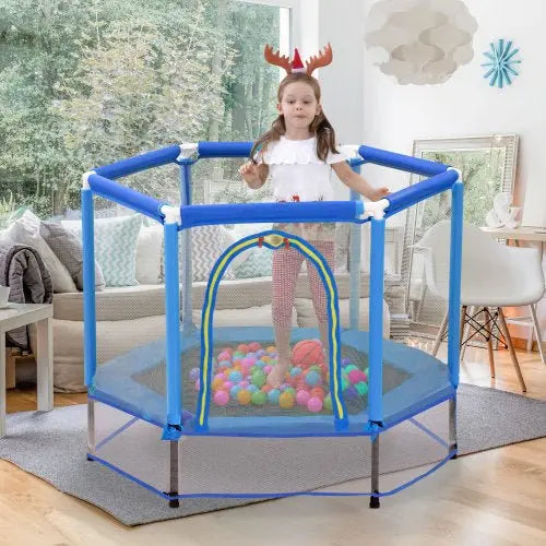 Bellemave 55'' Toddlers Trampoline with Safety Enclosure Net and Balls - Bellemave