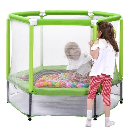 Bellemave 55'' Toddlers Trampoline with Safety Enclosure Net and Balls - Bellemave