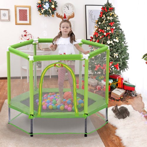 Bellemave 55'' Toddlers Trampoline with Safety Enclosure Net and Balls - Bellemave