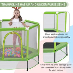 Bellemave 55'' Toddlers Trampoline with Safety Enclosure Net and Balls - Bellemave