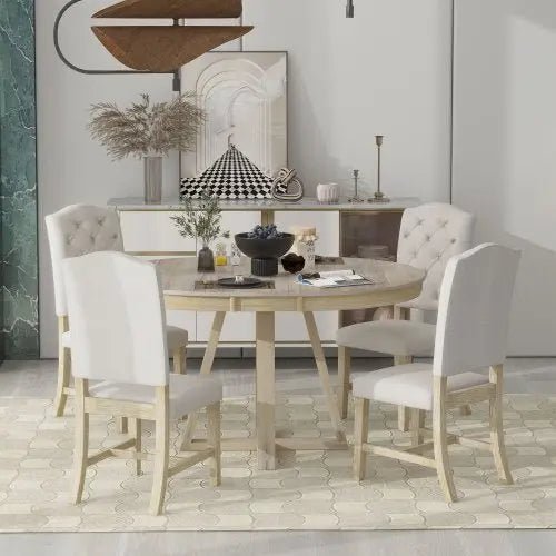 Bellemave® 58" 5 Piece Retro Functional Dining Table Set - Bellemave