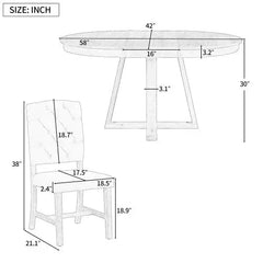 Bellemave® 58" 5 Piece Retro Functional Dining Table Set - Bellemave