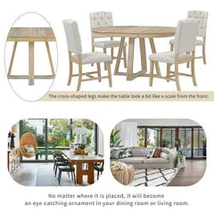 Bellemave® 58" 5 Piece Retro Functional Dining Table Set - Bellemave