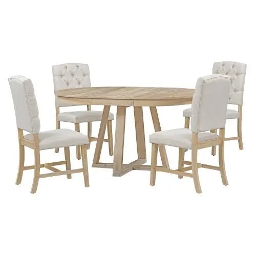 Bellemave® 58" 5 Piece Retro Functional Dining Table Set - Bellemave