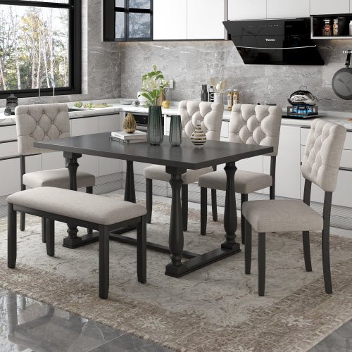 Bellemave 6-Piece Dining Table and Chair Set with - Bellemave