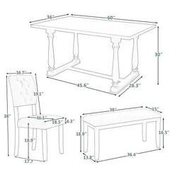 Bellemave 6-Piece Dining Table and Chair Set with - Bellemave