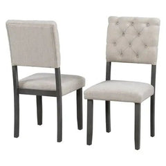 Bellemave® 60" 6 - Piece Dining Table and Chair Set with Special - shaped Legs and Foam - covered Seat Backs&Cushions - Bellemave