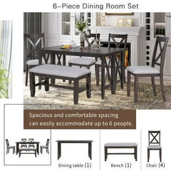 Bellemave® 60" 6 - Piece Family Dining Set - Bellemave