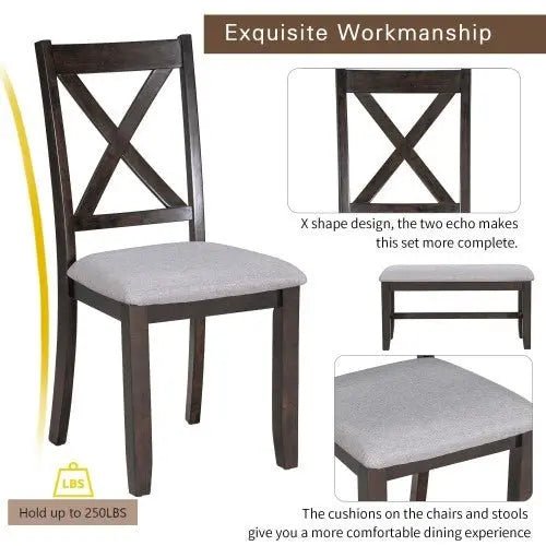Bellemave® 60" 6 - Piece Family Dining Set - Bellemave