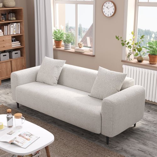 Bellemave 77.2″ Large size two Seat Sofa,Modern Upholstered,White mohair Granular velvet - Bellemave