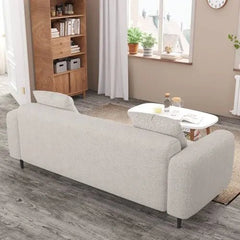 Bellemave® 77.2″ Size Two Seat Sofa,Modern Upholstered,White Mohair Granular Velvet - Bellemave