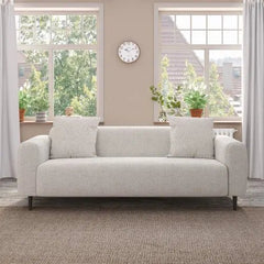 Bellemave® 77.2″ Size Two Seat Sofa,Modern Upholstered,White Mohair Granular Velvet - Bellemave