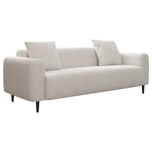 Bellemave® 77.2″ Size Two Seat Sofa,Modern Upholstered,White Mohair Granular Velvet - Bellemave