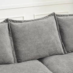 Bellemave 88.5" Length Modern Sailboat Sofa Dutch Velvet 3-Seater Sofa with Two Pillows - Bellemave