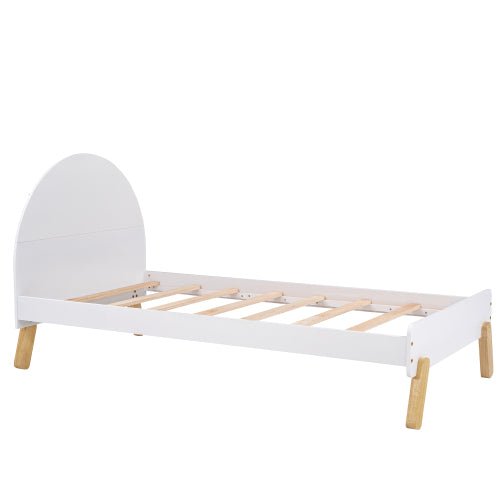 Bellemave A series——Wooden Cute Platform Bed With Curved Headboard - Bellemave