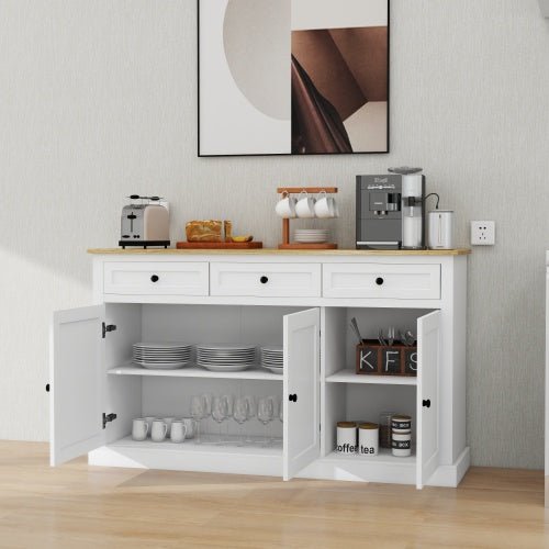 Bellemave Buffet Cabinet with 3 Drawers and 3 Door Adjustable Shelves - Bellemave