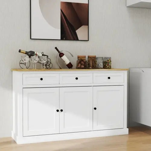 Bellemave Buffet Cabinet with 3 Drawers and 3 Door Adjustable Shelves - Bellemave