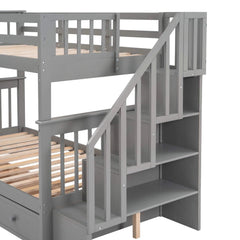 Bellemave® Bunk Bed with 3 Drawers and Stairs - Bellemave