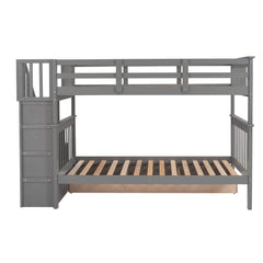 Bellemave® Bunk Bed with 3 Drawers and Stairs - Bellemave