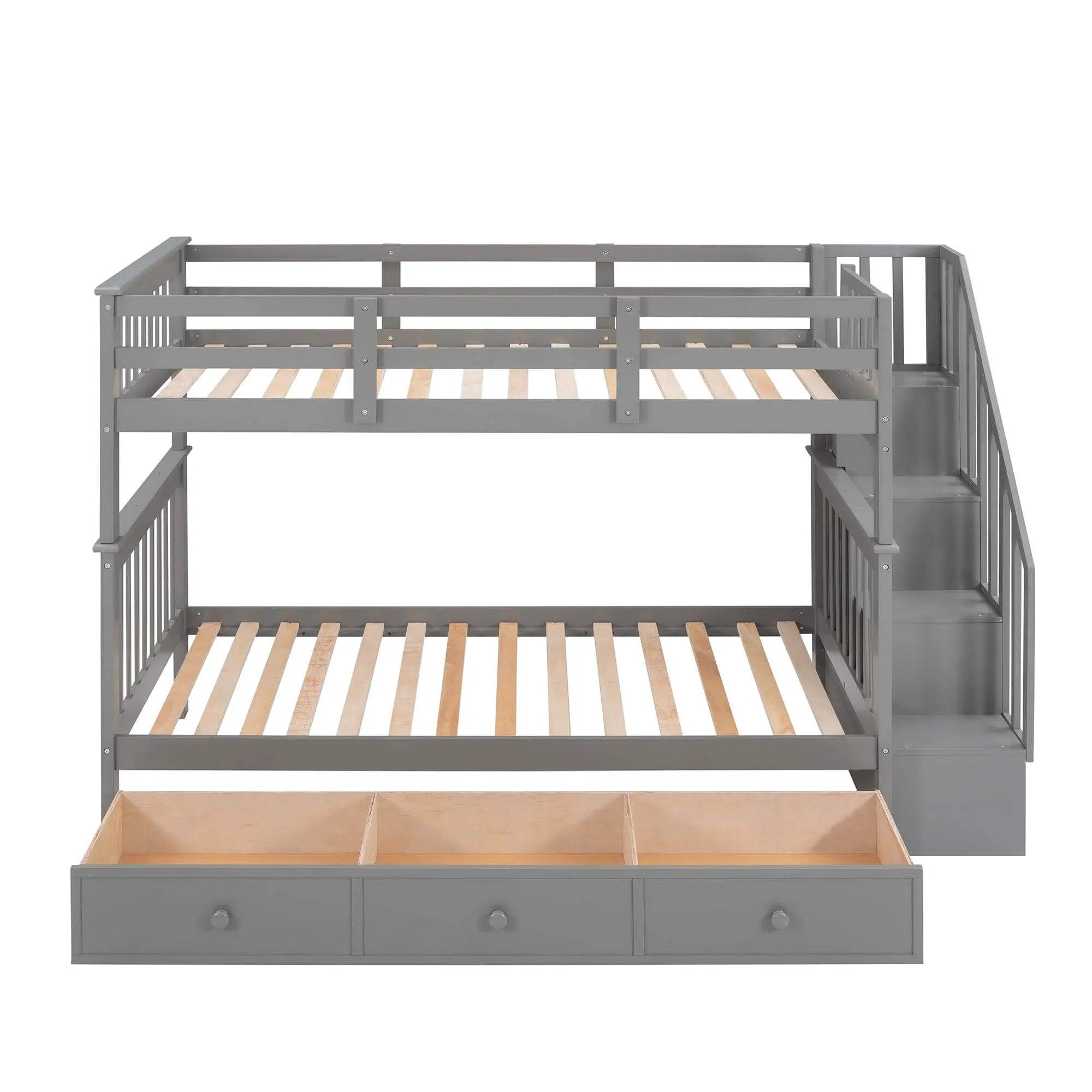Bellemave® Bunk Bed with 3 Drawers and Stairs - Bellemave