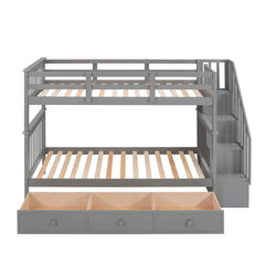 Bellemave® Bunk Bed with 3 Drawers and Stairs - Bellemave
