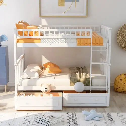 Bellemave Bunk Bed with Drawers, Convertible Beds - Bellemave