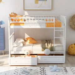 Bellemave Bunk Bed with Drawers, Convertible Beds - Bellemave