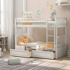 Bellemave Bunk Bed with Drawers, Convertible Beds - Bellemave