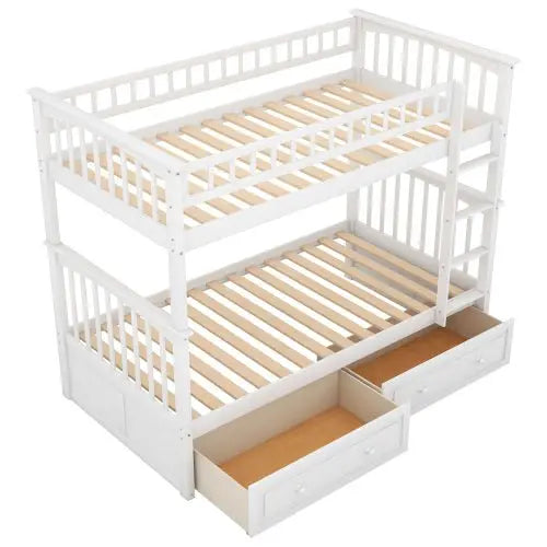 Bellemave Bunk Bed with Drawers, Convertible Beds - Bellemave