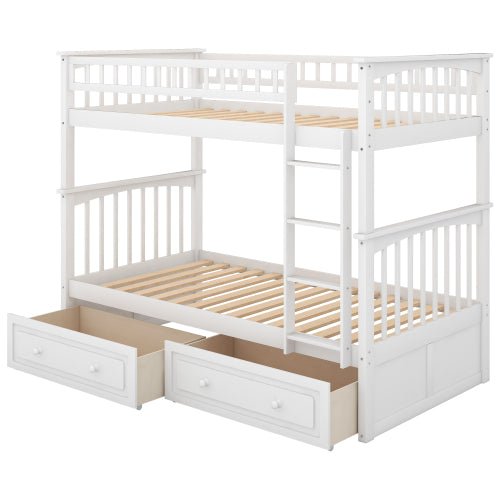 Bellemave Bunk Bed with Drawers, Convertible Beds - Bellemave