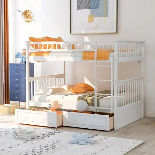 Bellemave Bunk Bed with Drawers, Convertible Beds - Bellemave