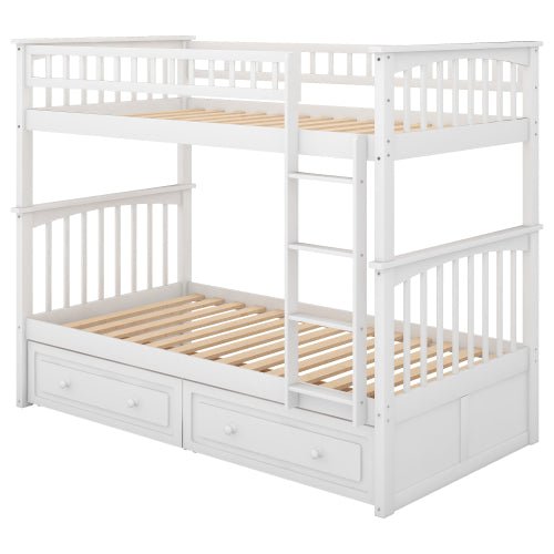 Bellemave Bunk Bed with Drawers, Convertible Beds - Bellemave