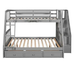 Bellemave Bunk Bed with Drawers，Ladder and Storage Staircase - Bellemave